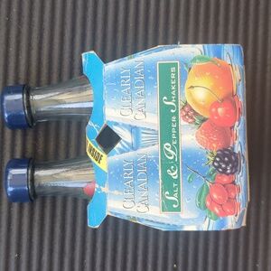 Vintage Clearly Canadian Salt & Pepper Shakers. Never Been Used!